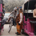 Women participating in Amritsar’s Pink E-Auto initiative share a moment between rides. Photos by Shivam Harmalkar